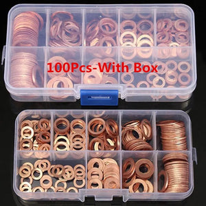 Copper Washer Gasket Nut Bolt Set Kit M8 M10 M12 M14 with Box Sump Plugs