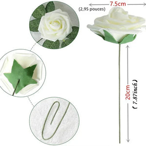 Foam Artificial Roses - 15/25/100pcs Fake Flowers for Wedding, Party & Gift Décor