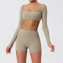 Load image into Gallery viewer, Ctenkevet Long-Sleeved Sports Fitness Set Women Outdoors Running Activewear Female Yoga Clothes Crop Top Sport Outfit For Woman