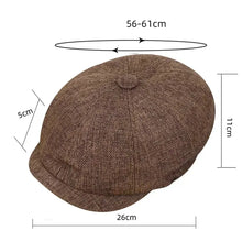 Load image into Gallery viewer, 2025 New Classic Hat for Men Caps Vintage Retro Tweed Peaky Blinders Beret Hat Flat Peaked Cap Street Hats for Women Men