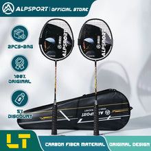 Load image into Gallery viewer, ALP LT 2Pcs/lot 100% Carbon Fiber Elastic 4U 30Lbs Racket Offensive and Defensive Professional Badminton Racket With Bag