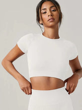 Load image into Gallery viewer, Women Yoga Top Seamless Sport T Shirts Fitness Clothes Short Sleeve Yoga Shirt Gym Top Running Active Wear Sport Top