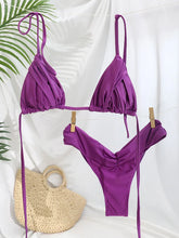 Load image into Gallery viewer, Sexy Folds Bikini Set Solid Micro Bikinis Women Swimsuit Female Triangle Swimwear Beach Wear Bathing Suit