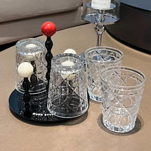 Load image into Gallery viewer, 4pcs Glass Set for Drinking 10.5oz Household Whiskey Cups Diamond Painting Wine Glass Juice Drinks Glasses Transparent Drinkware