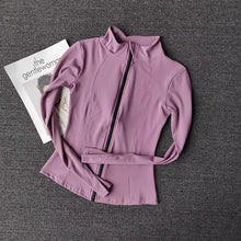 Load image into Gallery viewer, Women's Slim Fit Long Sleeve Sports Jacket Zip Fitness Yoga Workout Running Cardigan Warm Gym Activewear Top