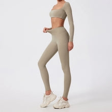Load image into Gallery viewer, Ctenkevet Long-Sleeved Sports Fitness Set Women Outdoors Running Activewear Female Yoga Clothes Crop Top Sport Outfit For Woman