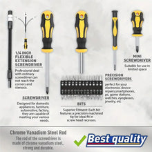 Load image into Gallery viewer, Magnetic Screwdrivers Set With Case, 43-piece Includs Slotted, Phillips, Hex, Pozidriv, Torx And Precision Screwdriver Set
