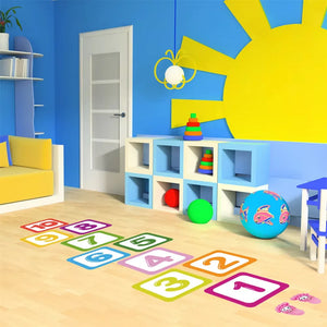 Hopscotch Floor Stickers 10PCS Waterproof Number Game for Kids Room Decor