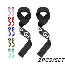 Load image into Gallery viewer, 2PCS Weightlifting Straps Anti-Slip Silicone Lifting Wrist Straps Strength Training Deadlifts Crossfit Hand Grips Wrist Support