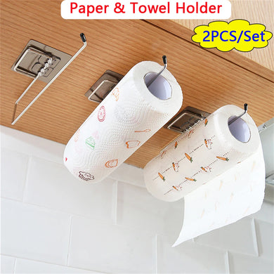 2pc Kitchen & Bath Set! Paper Towel, Toilet Roll, Adhesive