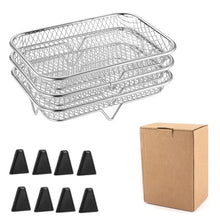 Load image into Gallery viewer, 3Layers Air Fryer Rack Stainless Steel Stackable Grill Food Dehydrator Basket Air Fryer Accessory  Cook Several Food in One Time