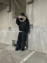 Load image into Gallery viewer, Autumn/Winter Y2k Women Aesthetic Harajuku Faux Fur Collar Hoodies Clothes Graphic Hip Hop Punk Gothic Zip Up Hoodies 2026 new