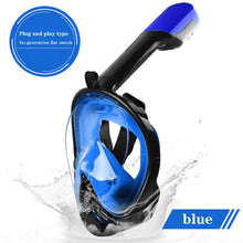 Load image into Gallery viewer, Full Face Snorkel Mask with Detachable Camera Mount,Snorkeling Swimming Diving Mask Wide View Anti-Fog Anti-Leak for Adult