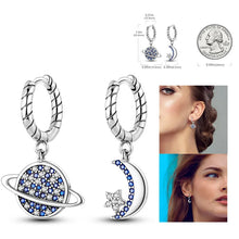Load image into Gallery viewer, 925 Silver Hoop Earrings  For Woman Pendientes Zircon Heart Shape Star Eardrop Original Earring Fashion Jewelry