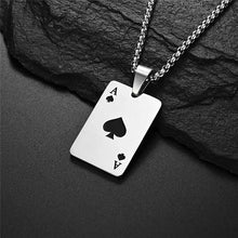 Load image into Gallery viewer, Stainless Steel Poker Card Necklace Set: Hip Hop Statement Jewelry for Men/Women