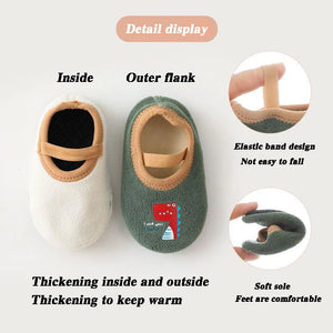 Cozy Anti-Slip Baby Socks with Rubber Soles - Cute and Warm Footwear for Toddlers