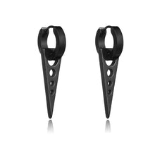 Load image into Gallery viewer, 1 Pairs Punk Stainless Steel Stud Earrings Black Earrings Set For Men Women Vintage Hip Hop Piercing Ear Jewelry