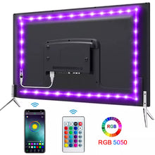 Load image into Gallery viewer, Bluetooth USB LED Strip Light: RGB Flexible Lamp for TV and Desktop