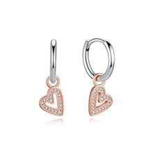 Load image into Gallery viewer, Original 925 Sterling Silver Earrings 2025 Stud Hoop Crystal Earings For Women Rose Gold Crown Heart Infinity Bee Earing Jewelry