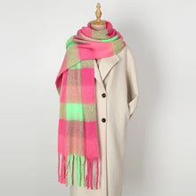 Load image into Gallery viewer, 2025 Winter Thick Warm Scarf Women Cashmere Shawl and Wraps Pashmina Neckerchief Bufanda Female Rainbow Hairy Tessel Echarpe New