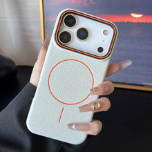 Load image into Gallery viewer, Frosted Hit Color Lichee Pattern Magnetic Phone Case For iPhone 17 Air 16 15 14 13 12 11 Pro Max Plus For Magsafe TPU Soft Cover