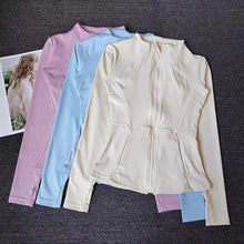 Load image into Gallery viewer, Women's Slim Fit Long Sleeve Sports Jacket Zip Fitness Yoga Workout Jacket Slim Tight Gym ActiveWear Top Running Jacket