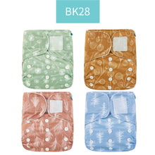 Load image into Gallery viewer, Happyflute New Desig Hot Sale 4Pcs OS Pocket Diaper Washable&amp;Reusable Absorbent Ecological Diaper Cover Adjustable Baby Nappy