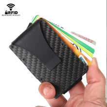 Load image into Gallery viewer, Dienqi Carbon Fiber RFID Card Holder - Slim Aluminum Men&#39;s Wallet