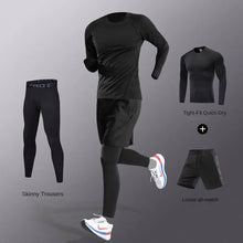 Load image into Gallery viewer, 3-7Pcs Men's Ice Fiber Quick-Dry Running Fitness Full Set/Suit Tracksuit For Marathon, Training Cycling，Jogging,Gym， sweatpants