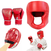 Load image into Gallery viewer, Adults/child MMA Safety Boxing Gloves Helmet Head Gear Protectors PU Leather Gloves Kids Boxing Training Kickboxing Boxer Target