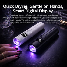 Load image into Gallery viewer, Rechargeable Mini UV LED Nail Lamp with Smart Display Portable Fast-Drying Nail Dryer Stand for Manicure Removable Desk UV Light