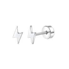 Load image into Gallery viewer, 2PCS/Set Stainless Steel Heart Moon Earbone Stud Screw Ball Stud Earrings for Women Fashion Ear Tragus Cartilage Body Piercing