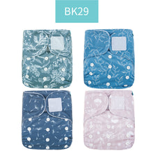 Load image into Gallery viewer, Happyflute New Desig Hot Sale 4Pcs OS Pocket Diaper Washable&amp;Reusable Absorbent Ecological Diaper Cover Adjustable Baby Nappy