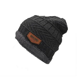 Men's & Women's Winter Beanie Hat - Thick Knitted Cap with Fur Lining, Warm Gorro