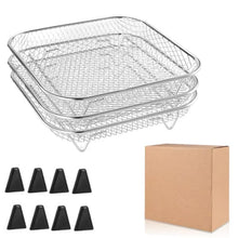 Load image into Gallery viewer, 3Layers Air Fryer Rack Stainless Steel Stackable Grill Food Dehydrator Basket Air Fryer Accessory  Cook Several Food in One Time