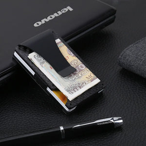 Dienqi Carbon Fiber RFID Card Holder - Slim Aluminum Men's Wallet