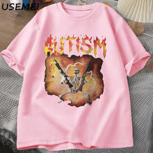 Load image into Gallery viewer, Autistic Funny Skeleton T-Shirt Men Women Autism Meme Graphic T Shirts Harajuku Fashion Cotton Vintage T Shirt Unisex Streetwear