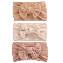 Load image into Gallery viewer, 3PCS Cute Bowknot Baby Headbands - Soft Elastic Turban for Newborn Girls, Kids Hair Accessories