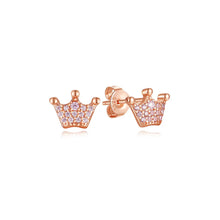 Load image into Gallery viewer, Original 925 Sterling Silver Earrings 2025 Stud Hoop Crystal Earings For Women Rose Gold Crown Heart Infinity Bee Earing Jewelry