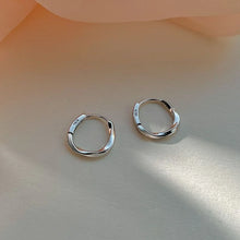 Load image into Gallery viewer, 925 Sterling Silver Round Stud Earrings for Women Simple Inlaid Design Hoops Earrings Wedding Party Jewelry Accessories Gifts