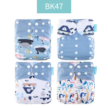 Load image into Gallery viewer, Happyflute New Desig Hot Sale 4Pcs OS Pocket Diaper Washable&amp;Reusable Absorbent Ecological Diaper Cover Adjustable Baby Nappy