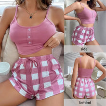 Load image into Gallery viewer, 2-Piece Silk Satin Pajama Set: Sleeveless Print Sleepwear for Women