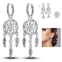 Load image into Gallery viewer, 925 Silver Hoop Earrings  For Woman Pendientes Zircon Heart Shape Star Eardrop Original Earring Fashion Jewelry