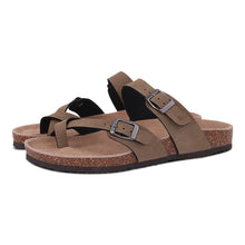 Load image into Gallery viewer, Comwarm Fashion Women's Suede Mules Slippers Men Clogs Cork Insole Sandals With Arch Support Outdoor Beach Slides Home Shoes