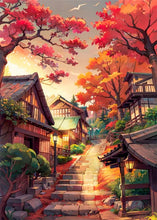 Load image into Gallery viewer, Japanese Street Scenery Sakura Architecture Canvas Posters and Prints Wall Art Paintings Mural for Modern Living Room Home Decor