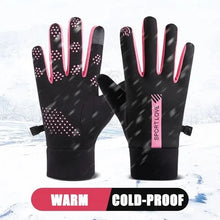 Load image into Gallery viewer, Womens Autumn and Winter Sports Warm Gloves Waterproof and Anti Slip Cycling Gloves Wind and Cold Resistant Outdoor Activity Glo