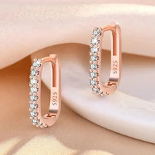 Load image into Gallery viewer, 925 Sterling Silver  Circle Hoop Earrings for Women Fashion Luxury  Crystal Zirconia Earrings Party Wedding Versatile Jewelry