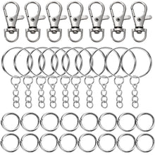 Load image into Gallery viewer, 70Pcs/Set Swivel Snap Hook and Key Rings with Chain Jump Rings Connectors for DIY Keychain Lanyard Jewelry Making Supplies