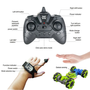 4WD RC Car Toy 2.4G Radio Control Watch Gesture Stunt Drift Rotation Vehicle for Kids