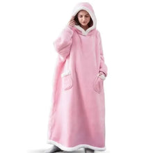 Load image into Gallery viewer, 180cm Super Long Flannel Blanket Pyjamas with Sleeves Winter Hoodies Sweatshirt Women Men Pullover Fleece Giant Oversized Outdoo
